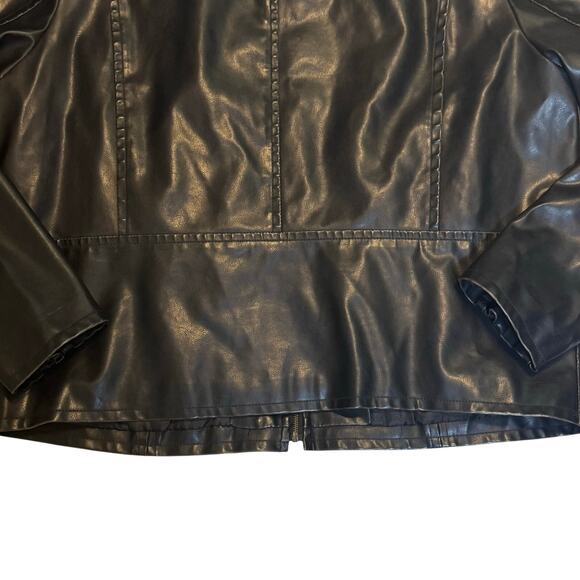 LEVIS Black Vegan Leather Zip-Up Mens Moto Biker Bomber Jacket Size XXL - Picture 14 of 16